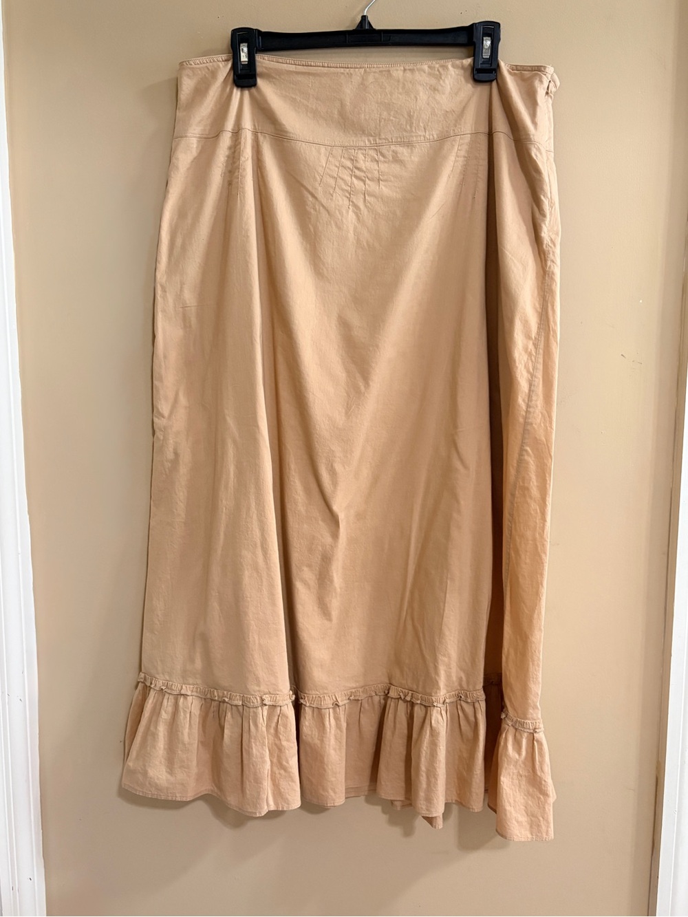 Vintage Beige Ruffle-Hem Bohemian Skirt 16